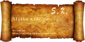 Slifka Klára névjegykártya
